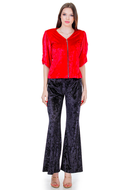 Bluza catifea rosie  Liza Panait Liza Panait Online Boutique